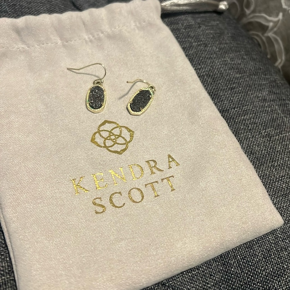 Kendra Scott Lee Platinum Drusy Earrings